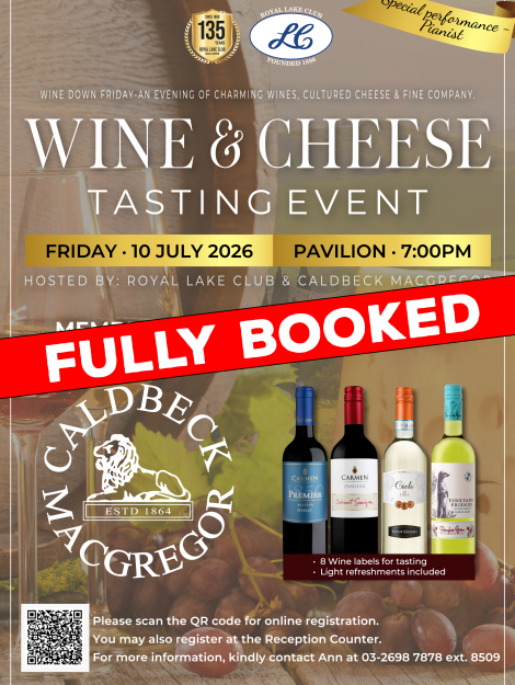 WINE AND CHEESE 2026 POSTER FULLY BOOKED